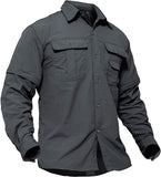 Men's Breathable Quick Dry UV Protection Solid Convertible Long Sleeve Shirt
