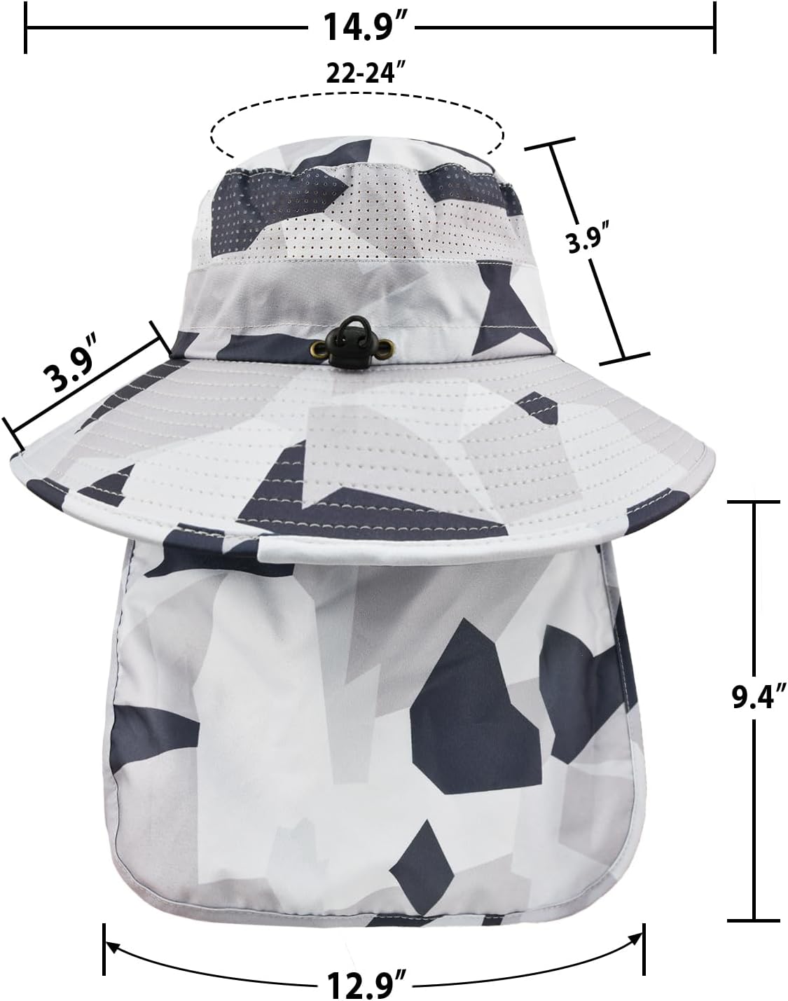 Sun Hats for Men & Women – UPF 50+ Wide Brim Fishing Hat with Neck Flap, Breathable UV Protection Safari Hat