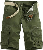 Men's Cargo Shorts Lightweight Multi Pocket Casual Short Pants with No Belt