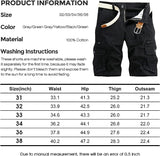 Men's Cargo Shorts Lightweight Multi Pocket Casual Short Pants with No Belt