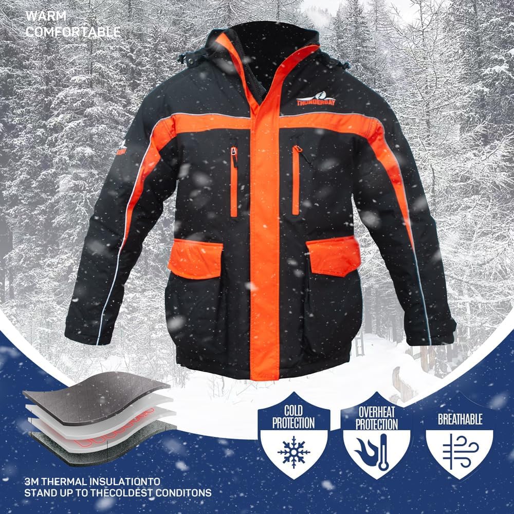 Ice Fishing Suit Waterproof Insulated Bibs and Jacket for Ice Fishing and Snowmobiling