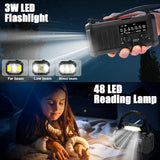 Hand Crank Emergency Radio, Solar Powered NOAA Weather Radio with Flashlight, Phone Charger & SOS Alarm