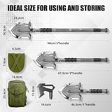 Survival Shovel Multitool with Axe, 29 in 1 Steel kit