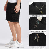 Men's Cargo Shorts Lightweight Multi Pocket Casual Short Pants with No Belt