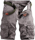 Men's Cargo Shorts Lightweight Multi Pocket Casual Short Pants with No Belt
