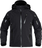 Men's Special Ops Tactical Jacket Water-Resistant Softshell Hiking Detachable Hoodie Fleece Jacket