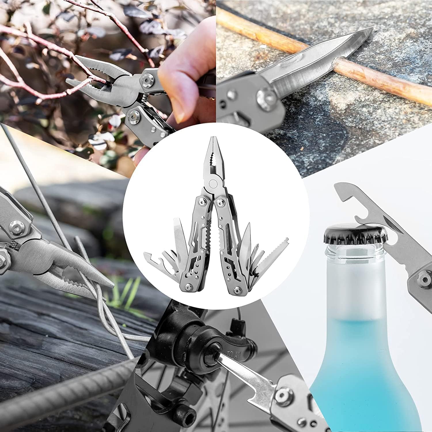 14-In-1 Folding Multitool Pliers, Mini Multipurpose Stainless Steel Tool Pliers