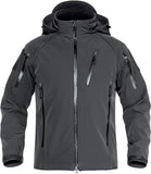 Men's Special Ops Tactical Jacket Water-Resistant Softshell Hiking Detachable Hoodie Fleece Jacket