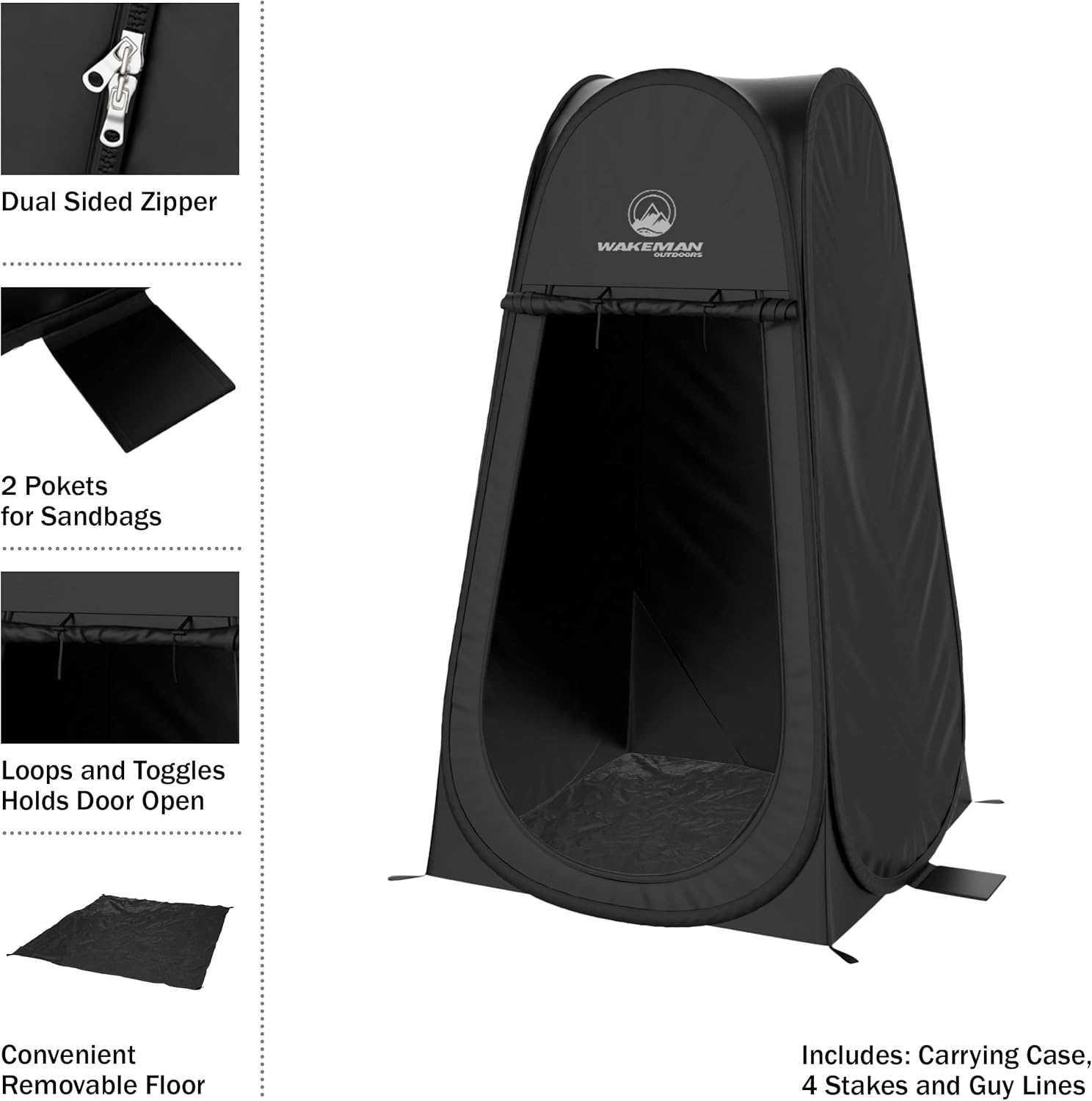 Pop Up Pod – Privacy Shower Tent, Dressing Room, Portable Toilet Stall with Carry Bag for Camping, Beach, or Tailgating by Espnman