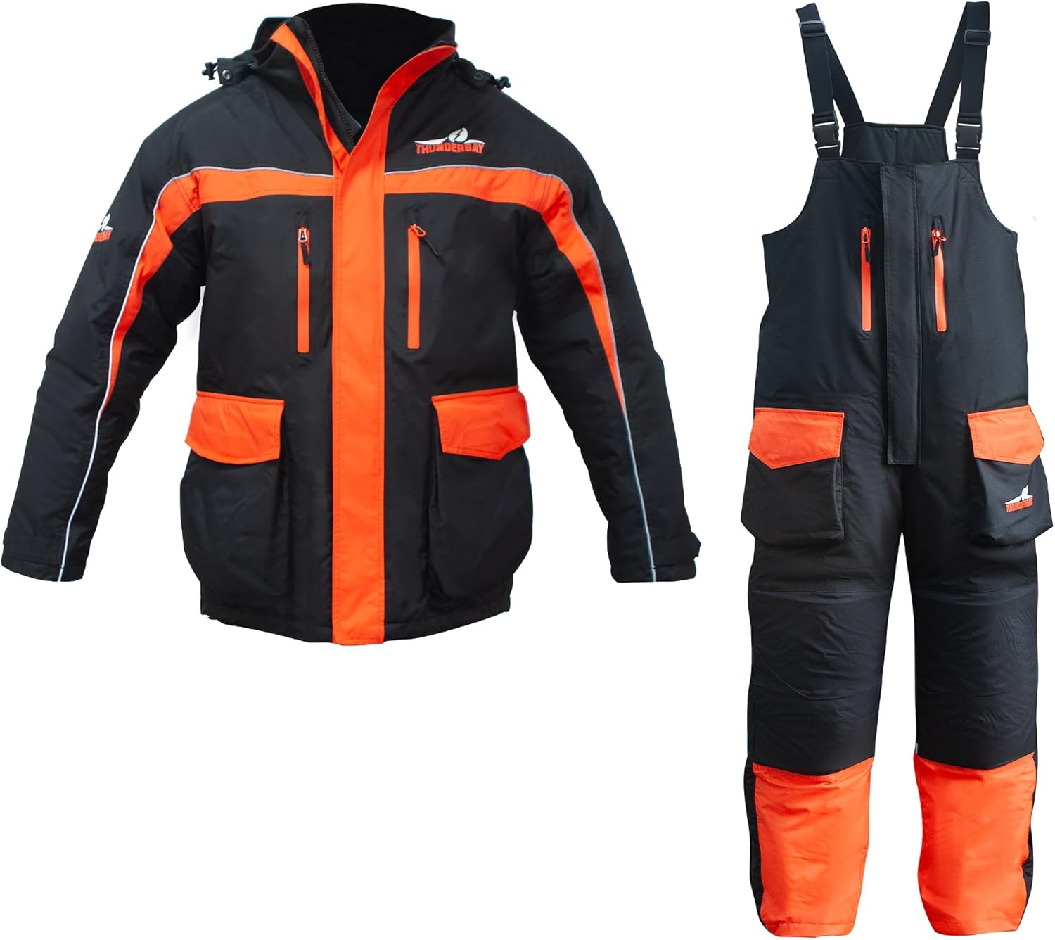Ice Fishing Suit Waterproof Insulated Bibs and Jacket for Ice Fishing and Snowmobiling