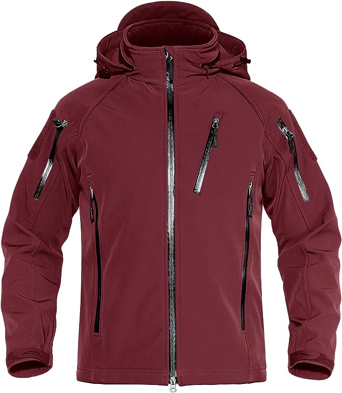 Men's Special Ops Tactical Jacket Water-Resistant Softshell Hiking Detachable Hoodie Fleece Jacket