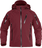 Men's Special Ops Tactical Jacket Water-Resistant Softshell Hiking Detachable Hoodie Fleece Jacket