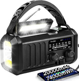 Hand Crank Emergency Radio, Solar Powered NOAA Weather Radio with Flashlight, Phone Charger & SOS Alarm