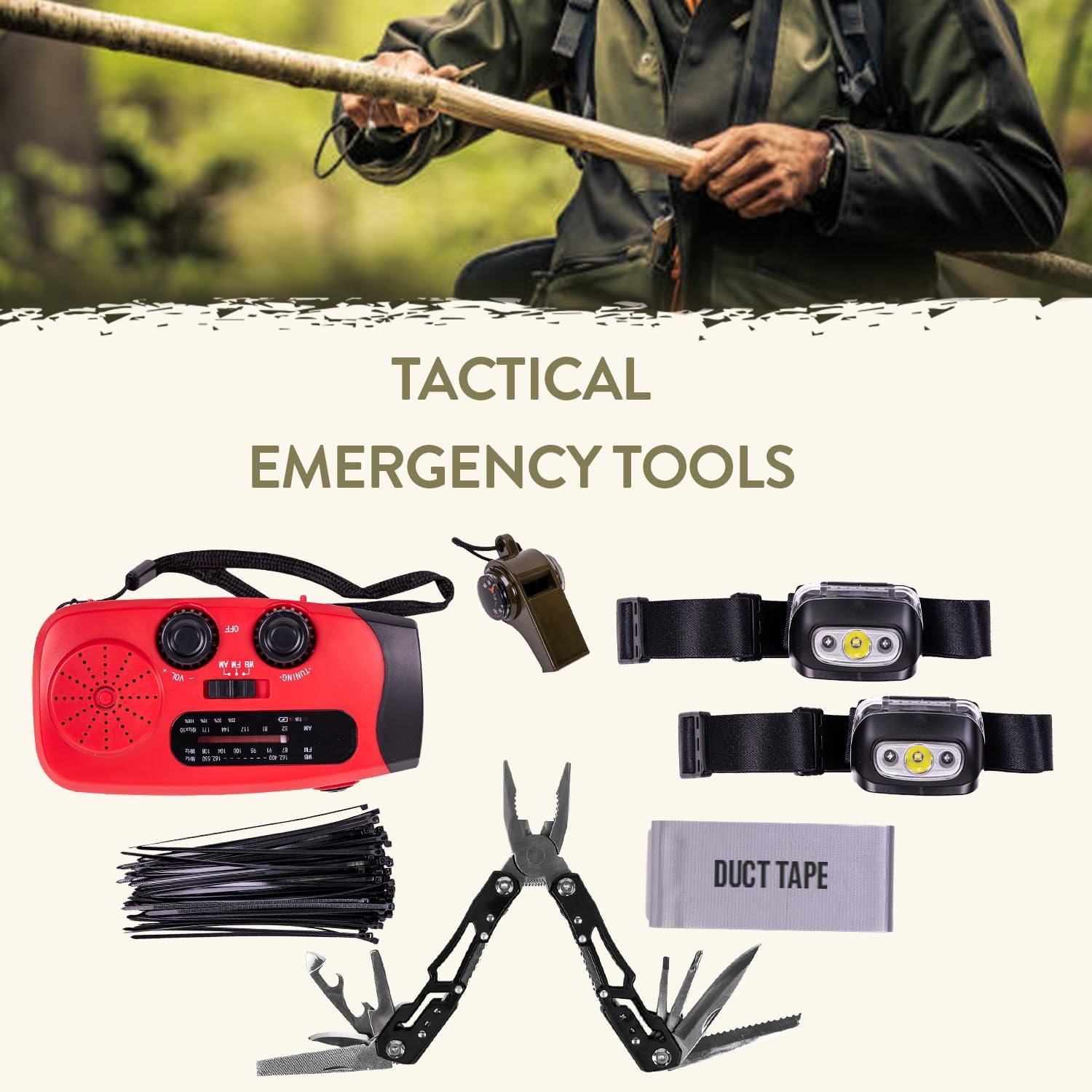 72-Hour Survival Kit | 45L Tactical Bug Out Bag with First Aid, Water Filter & Emergency Food