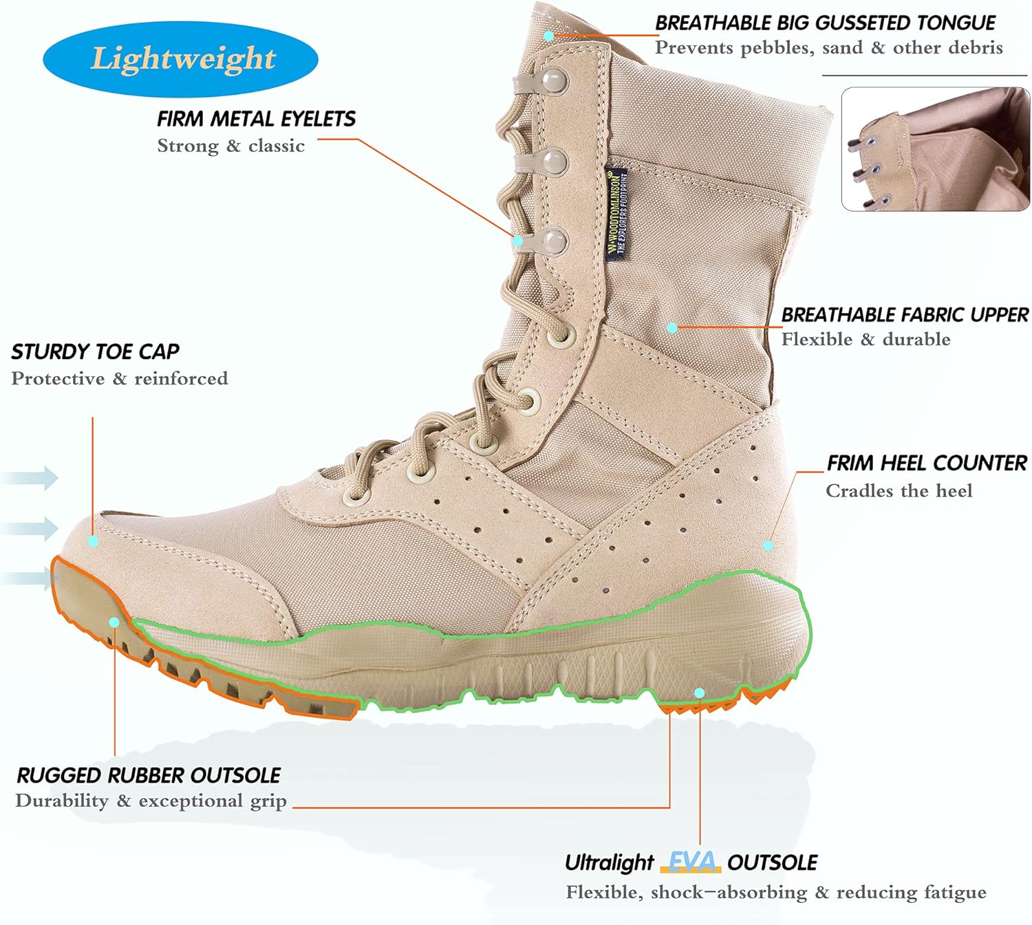 Suede Leather Military Lightweight Tactical Boots