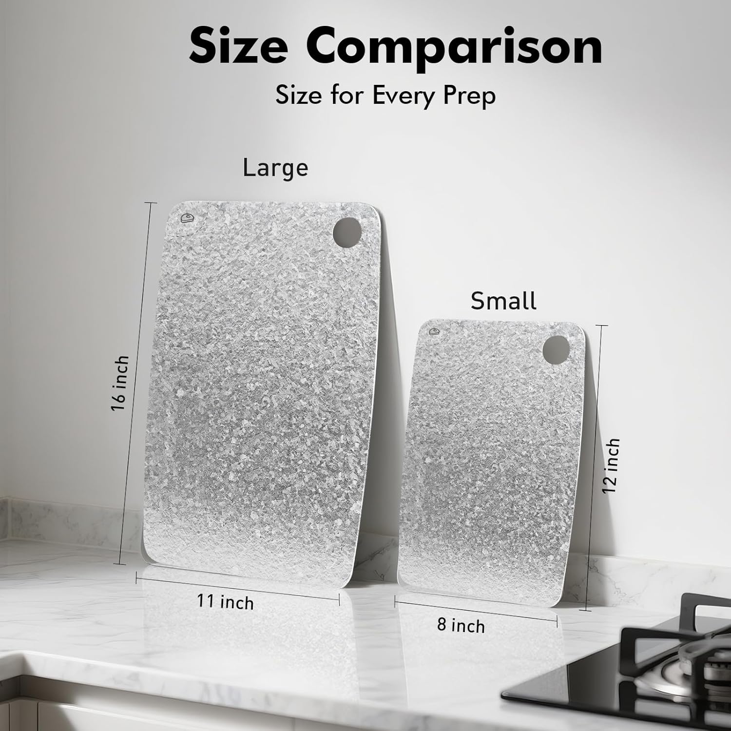 100% Pure Titanium Cutting Board – Antibacterial, Double-Sided, Dishwasher Safe, 12"x8" Lightweight Chopping Board for Kitchen & Outdoor