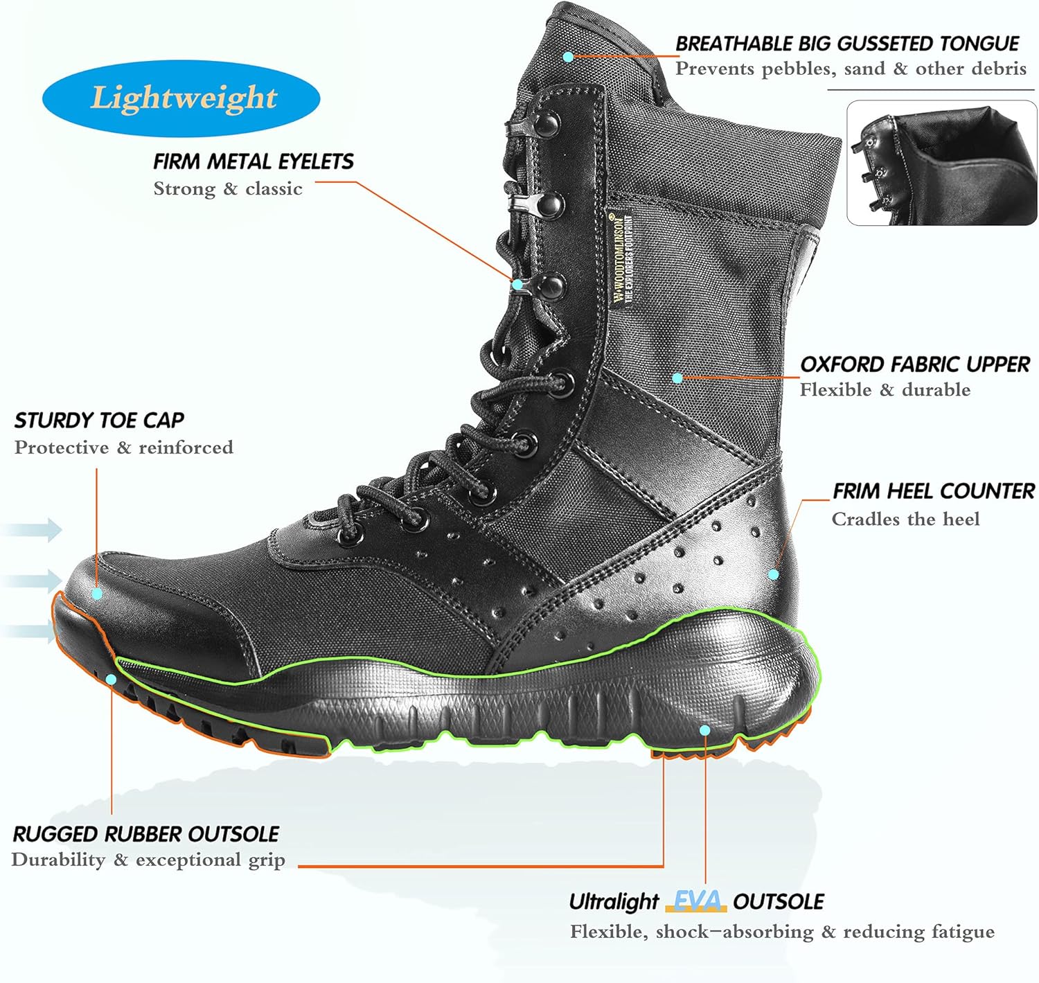 Suede Leather Military Lightweight Tactical Boots