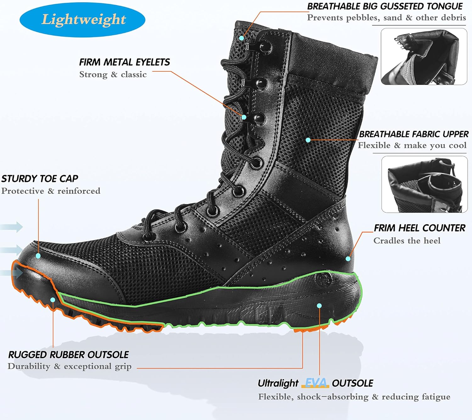 Suede Leather Military Lightweight Tactical Boots