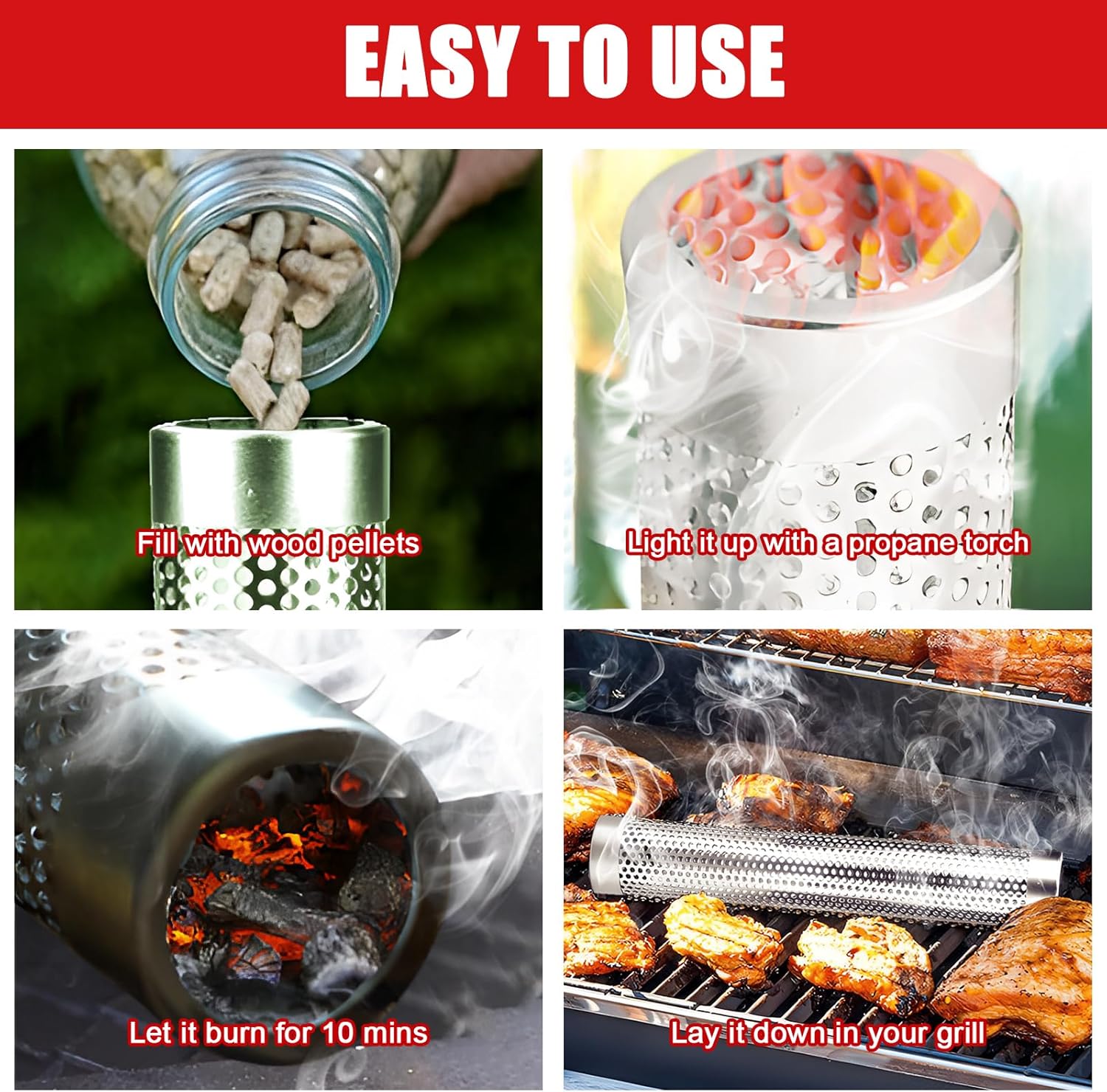 Smoke Tube for Pellet Grill Hot or Cold Smoking
