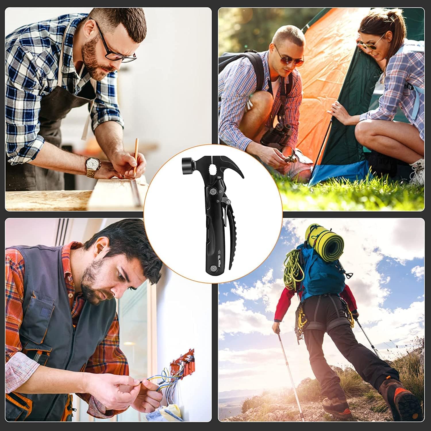 Multitool Hammer,12 in 1 Mini Hammer Multitool