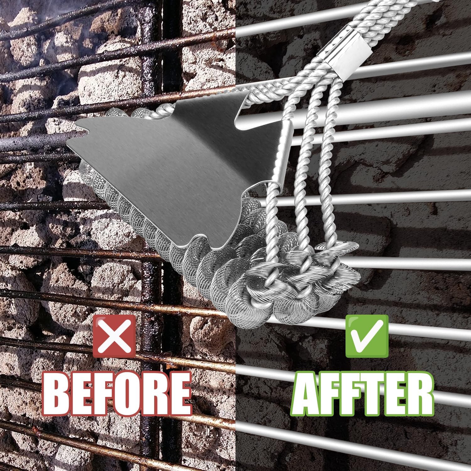 BBQ Grill Cleaning Brush with Wire Bristles