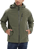 Men's Special Ops Tactical Jacket Water-Resistant Softshell Hiking Detachable Hoodie Fleece Jacket