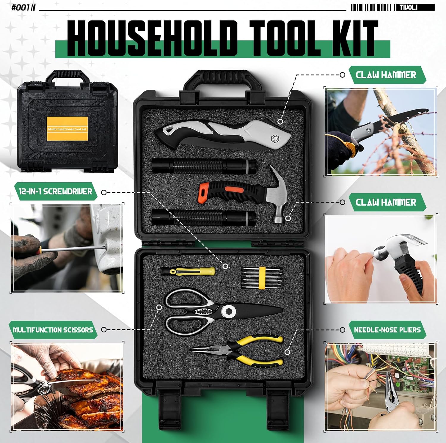 Folding Camping Shovel Kit – Multifunctional Tactical Survival Shovel with Manganese Steel & Storage Case