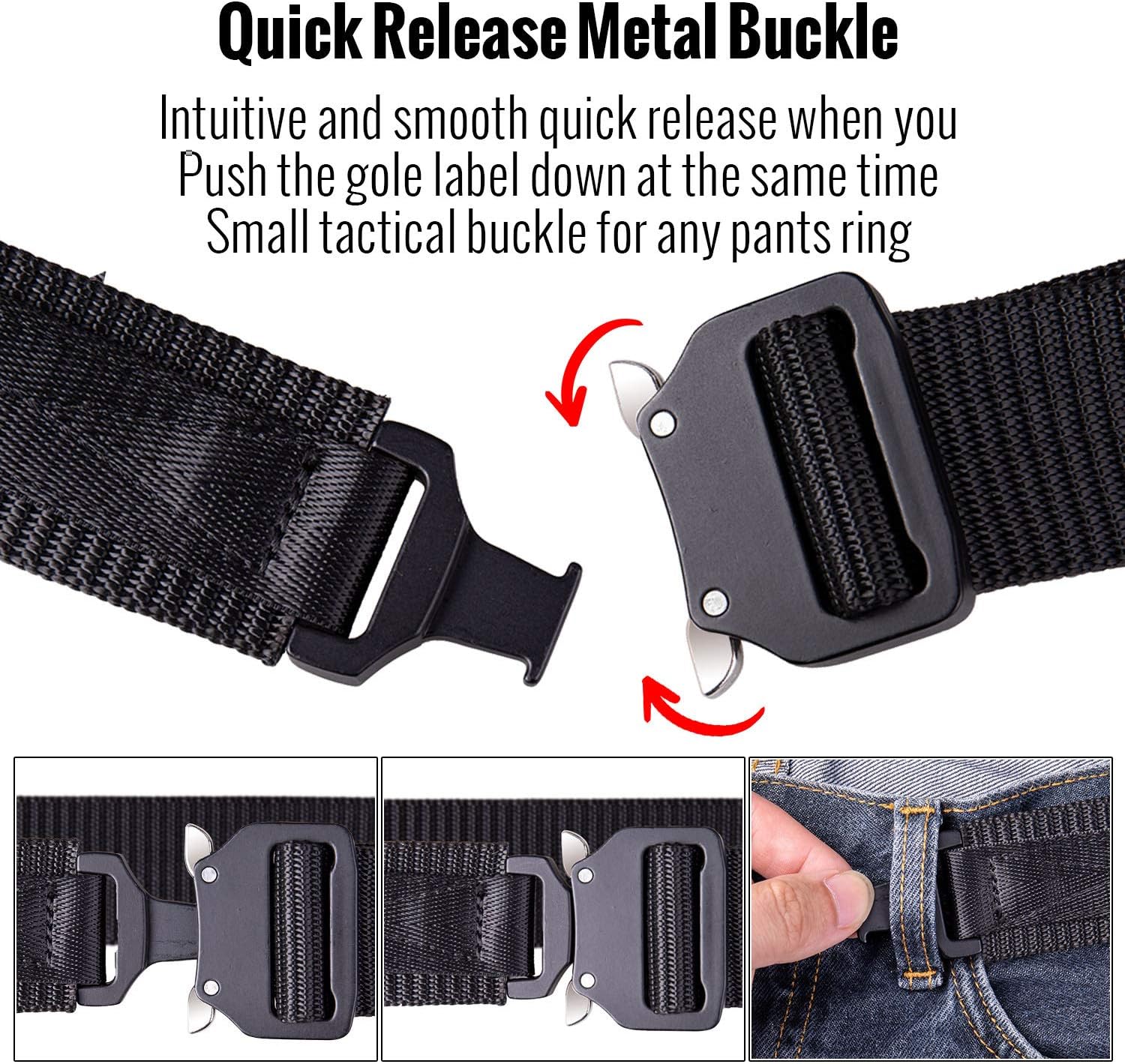 Men's 1.5" Tactical EDC CCW Belt: Heavy Duty Quick Release
