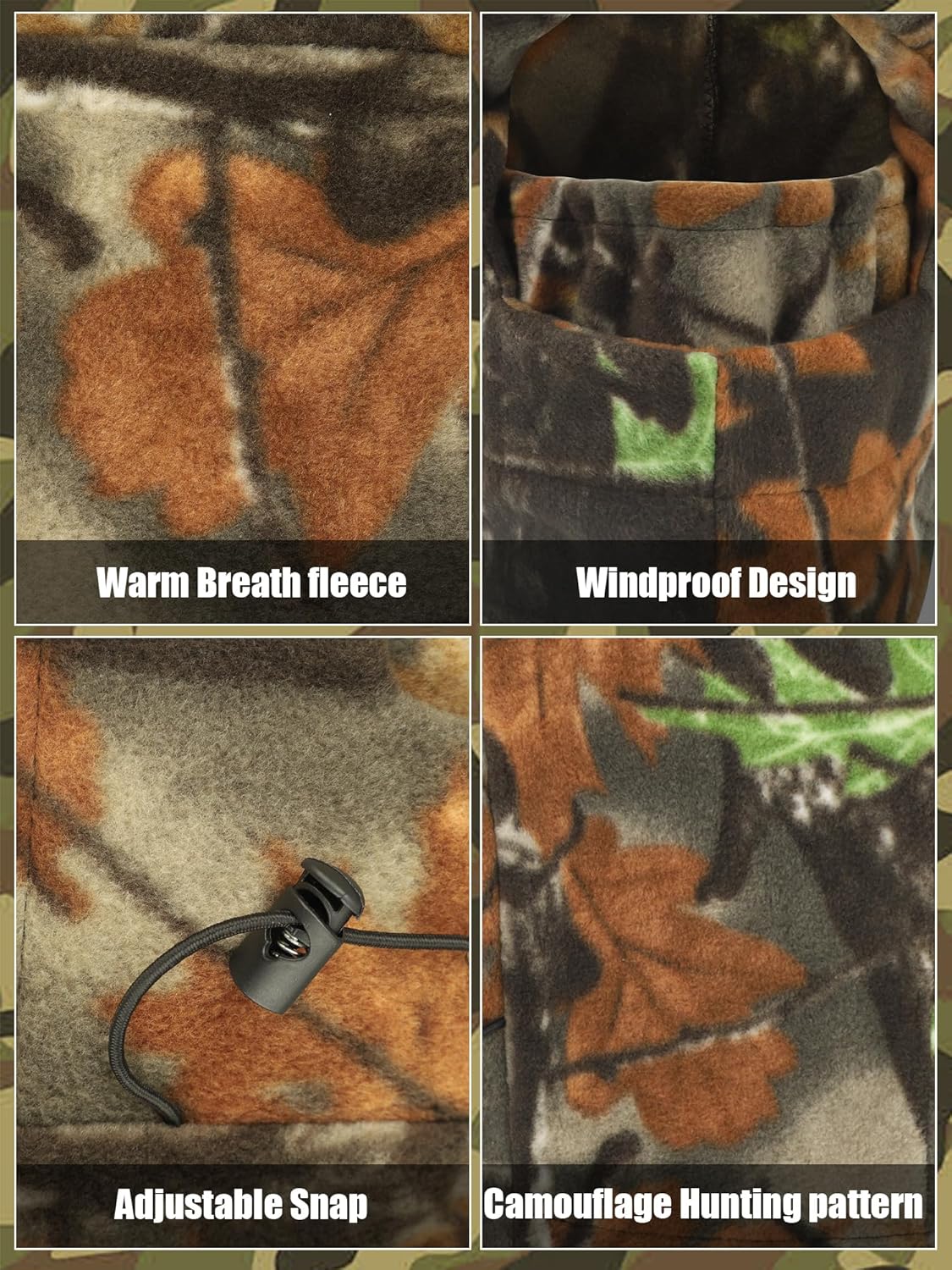 2 Pack Winter Hunting Balaclava, Camouflage Cold Weather Face Mask Windproof Warmer for Men & Women