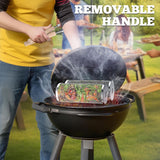 2-Pack Rolling Grill Baskets – 304 Stainless Steel with Removable Wooden Handle for BBQ, Vegetables, Shrimp, Camping