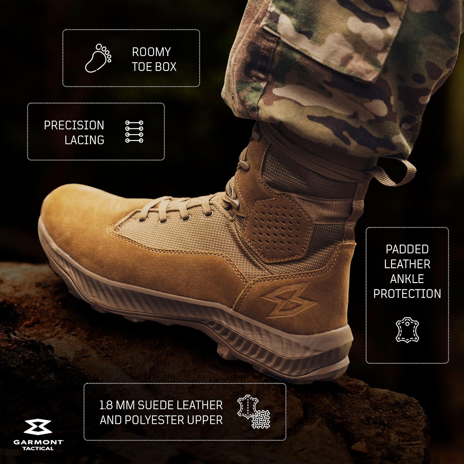 Military Air Force T8 Falcon Suede Leather Lightweight Tactical Boots