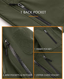 Men's Special Ops Tactical Jacket Water-Resistant Softshell Hiking Detachable Hoodie Fleece Jacket
