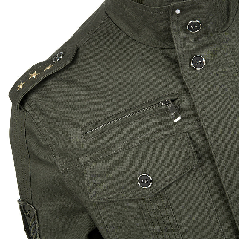 Men's Outdoor Casual Loose Stand Collar Hooded Jacket