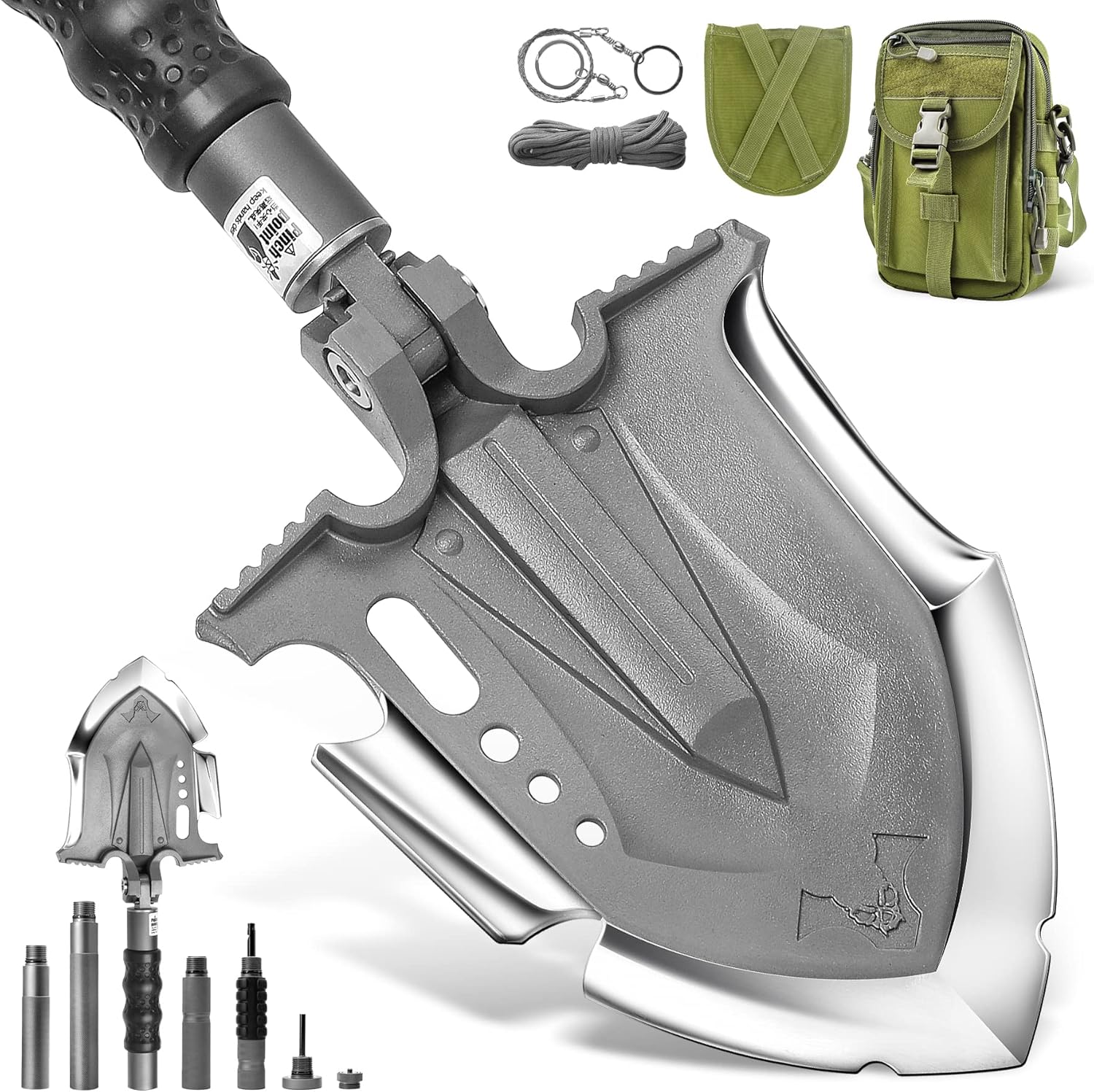ESPNMAN  Survival Shovel Multitool 28 in 1 Luxury Kit