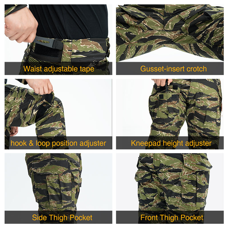 G3 Tiger Stripe Tactical Pants with Knee Pads
