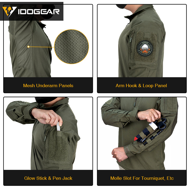 UFS Tactical Shirt  With Elbow Pads Elasticity Breathable Sport Shirt