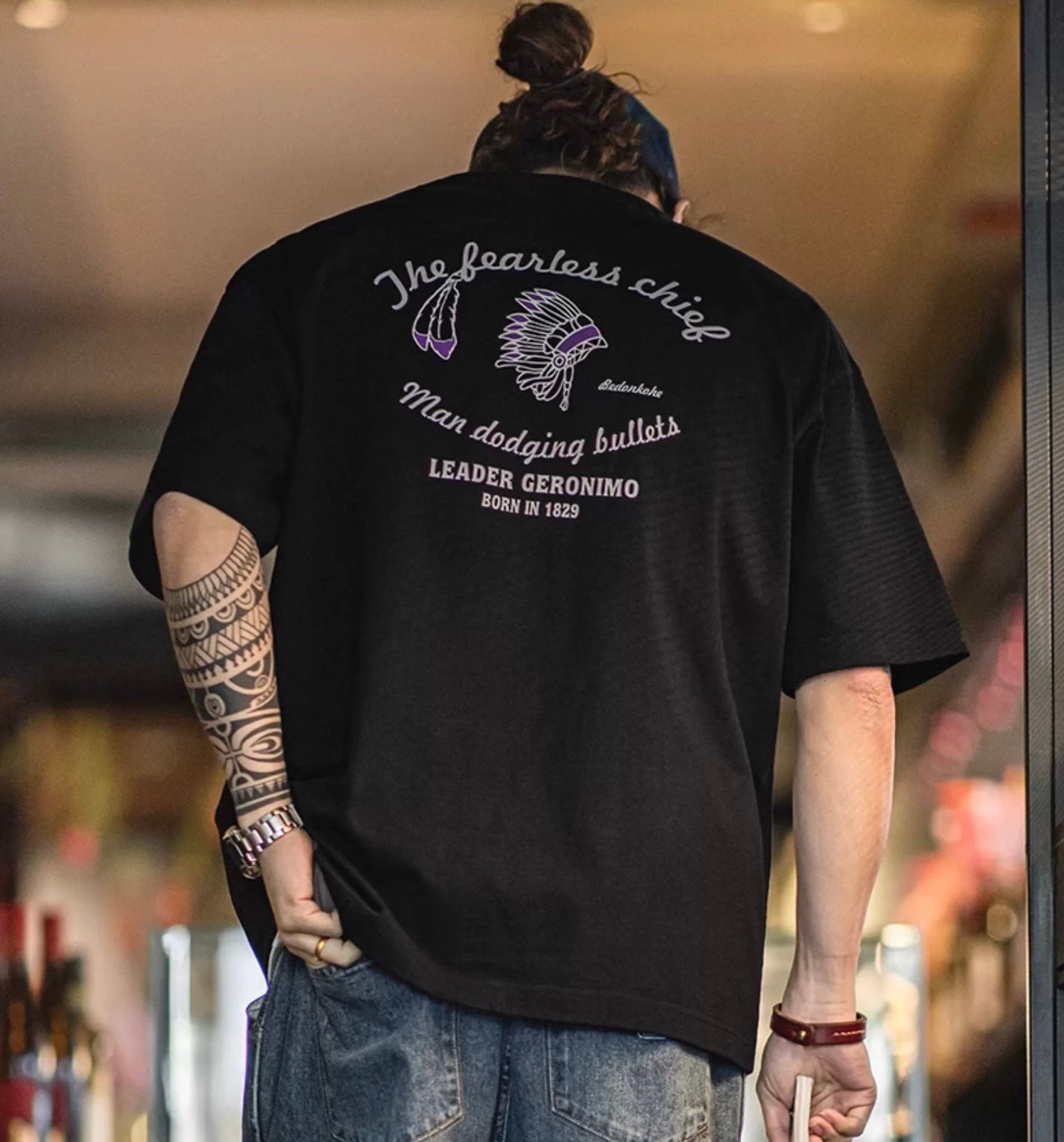 Vintage Indian Headdress Power Print T-shirt