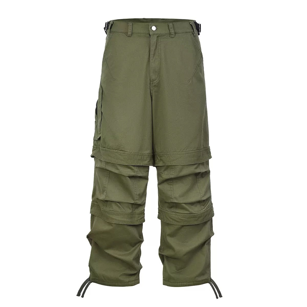 American Retro Pleated Paratrooper Cargo Pants