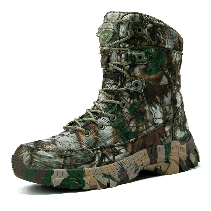 Large Size Camo Combat Boots for Men | Outdoor Tactical Hiking Boots