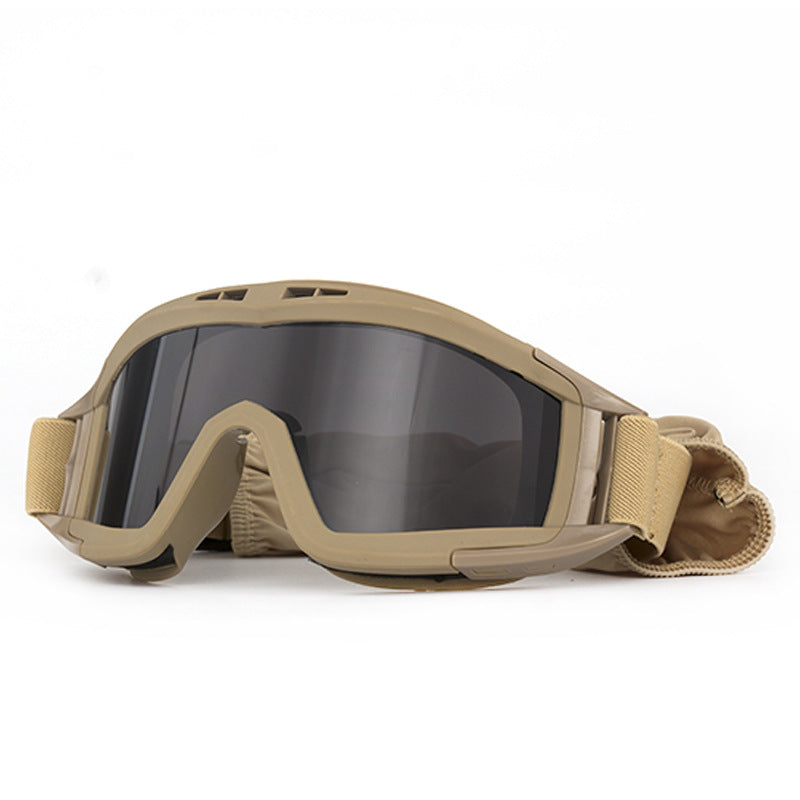 Tactical Military Shooting Goggles – Impact-Resistant Eyewear with Interchangeable Lenses & Head Strap for Airsoft, CS, Outdoor, and Helmet Use