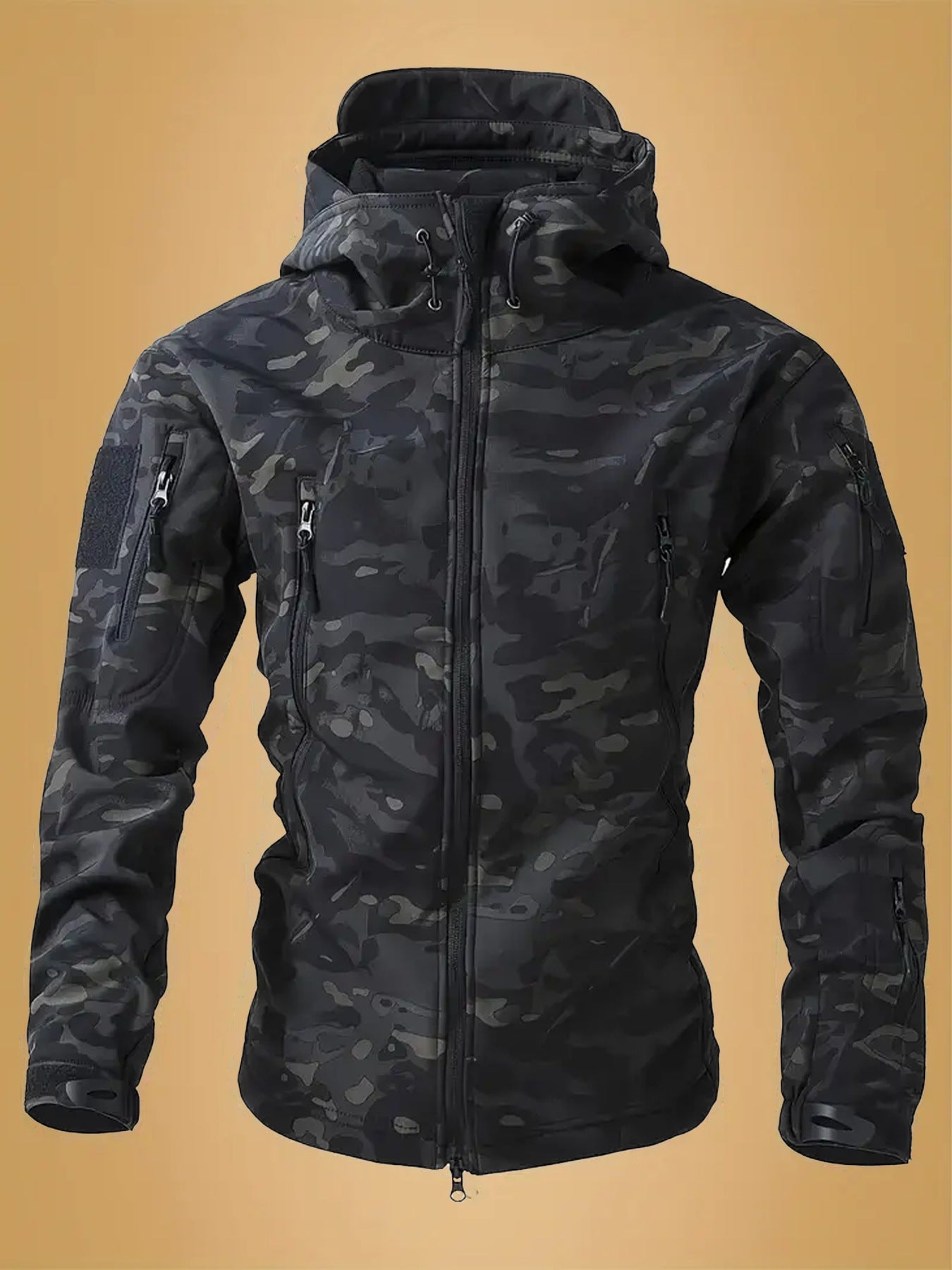 Men’s Tactical Soft Shell Jacket – Waterproof, Warm, Fleece-Lined Military Coat