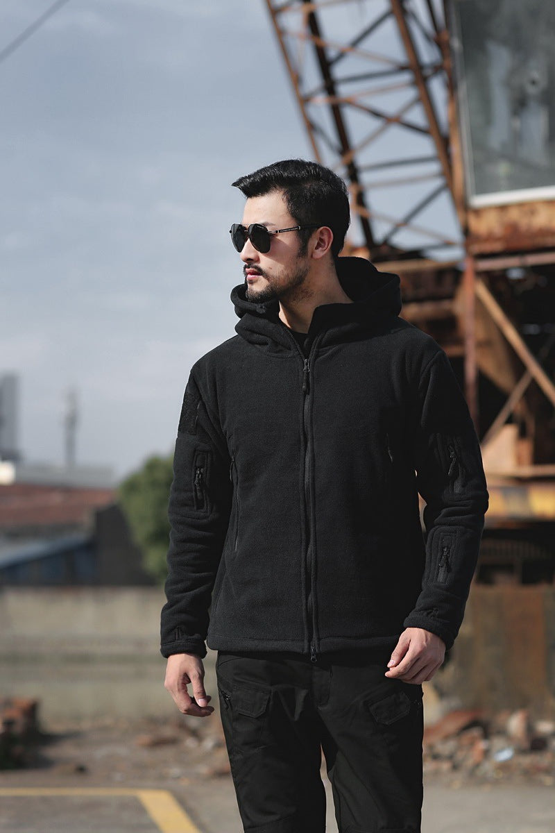 Men’s Outdoor Warm Fleece Lined Jacket – Cold-Proof Windbreaker Hooded Coat for Winter