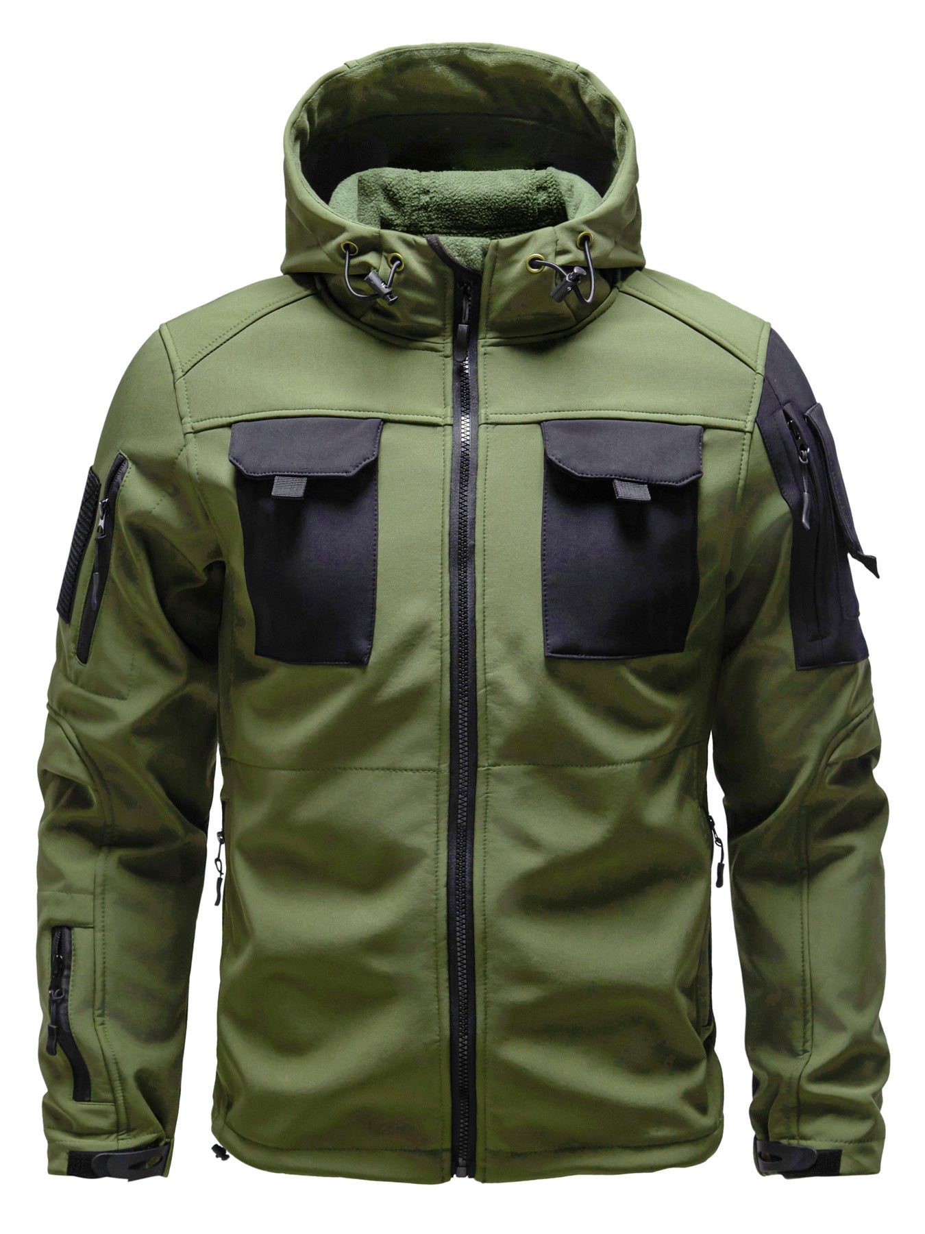 Men’s Tactical Soft Shell Jacket – Waterproof, Windproof & Warm Outdoor Hooded Coat