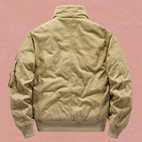 Men's Outdoor Zip Pocket Fleece Collar Warm Jacket