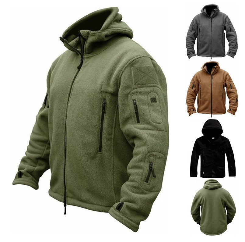 Men’s Outdoor Warm Fleece Lined Jacket – Cold-Proof Windbreaker Hooded Coat for Winter