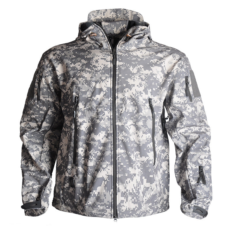 Men’s Tactical Soft Shell Jacket – Fleece Lined Waterproof Camouflage Outdoor Jacket