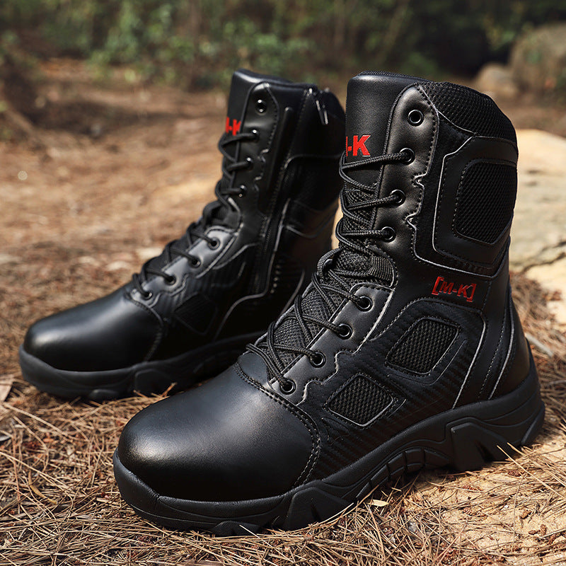 Men’s Tactical Military Boots – Breathable Non-Slip Outdoor Hiking & Work Combat Shoes with Steel Toe Protection