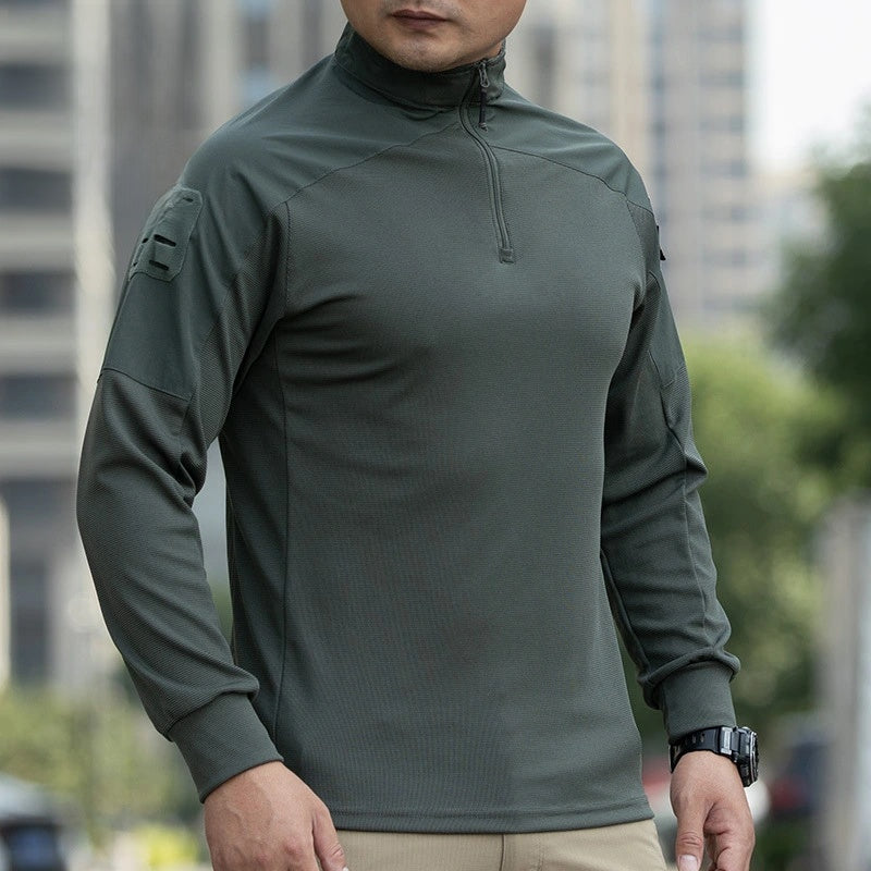 Men's Tactical Camo Frog Suit: Long Sleeve, Wear-Resistant Training Top