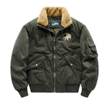 Men's Outdoor Zip Pocket Fleece Collar Warm Jacket
