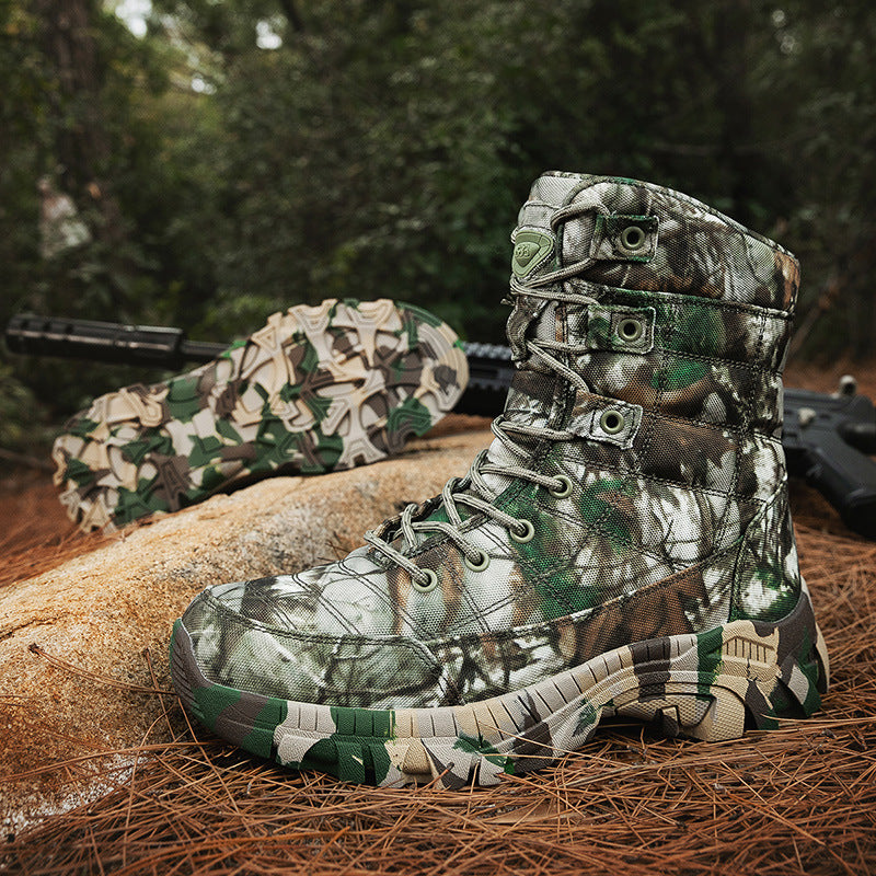 Large Size Camo Combat Boots for Men | Outdoor Tactical Hiking Boots